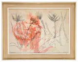 Tropical fish among coral by Althea McNish, mixed media, offered Jul 2019