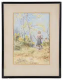 Wooded landscape by Frederick Knowles, watercolour, offered Jul 2019