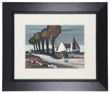 Women walking down a tree lined road by J.P. Rooney, gouache on paper, offered Jul 2019