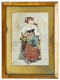Italian Lady by Onorato Carlandi, watercolour on paper, offered May 2019