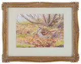 Hen Woodcock in woodland by Richard Robgent, watercolour, offered Nov 2018