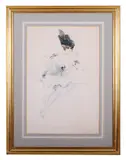 Seated lady by Maurice Milliene, 1914, etching, offered Dec 2017