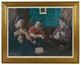 The Galway Session by John Connery, oil on canvas, offered Jun 2017