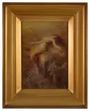 A sepia hued crystoleum of a scantily clad female laying amongst by Édouard Bisson, 1901, print (other), offered Jun 2017