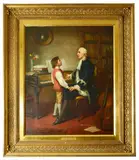 The Music Lesson by Edward Hughes, oil on canvas, offered Feb 2017