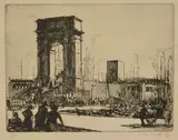 A framed etching of a dock scene by Anthony Raine Barker, etching, offered Feb 2017