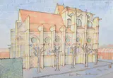 British Saint Sulpice de Favieres by Christopher de Lotbinière, ink and watercolour, offered Dec 2016