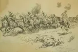 Retrieving the guns by William Barns Wollen, pencil, offered Dec 2016