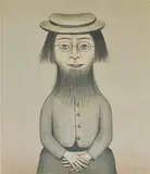 Bearded Lady by L. S. Lowry, print, offered Dec 2016