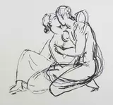 British A print of a nude couple embracing by Duncan Grant, print, offered Dec 2016