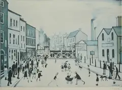 Industrial scene by L. S. Lowry, pencil, offered Dec 2016