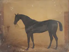 British A pair of paintings of race horses in stable interiors by George Morley, 1860, oil on panel, offered Jun 2016