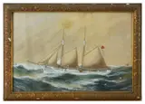 M.V. Grana of London by Rueben Chappell, Watercolour and gouache, offered Jun 2016