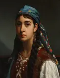 Peasant Girl by Jan Portielje, oil on panel, offered Feb 2016