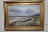 A coastal landscape by John D. Taylor, oil on canvas, offered Apr 2025