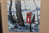 Snowy post box by Timmy Mallett, print, sold Apr 2025