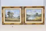 Comprising a landscape with white cottage by Peter J. Greenhill, oil, sold Apr 2025