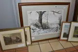 comprising of two John Mellor watercolours depicting a winter landscape by Six Watercolours And Prints, 1922, watercolour, offered Apr 2025