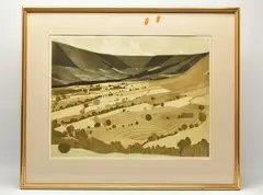 Edale by John Brunsdon, etching, sold Apr 2025