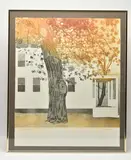 Tulip tree by Tessa Beaver, etching, sold Apr 2025
