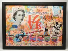 Do what you love by Uri Dushy, mixed media on board, sold Mar 2025