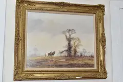 Working elm ridge by Alwyn Crawshaw, oil on canvas, sold Mar 2025