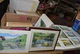 Watercolours and prints depicting derbyshire scenes by Wallace Spence, watercolor, sold Mar 2025