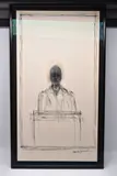 Bust of man on plinth by John Myatt, oil on canvas, offered Mar 2025