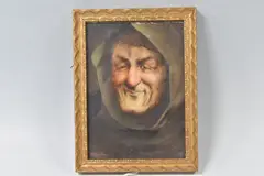 A head and shoulders portrait of a monk by David W. Haddon, 1890, oil on canvas, sold Mar 2025