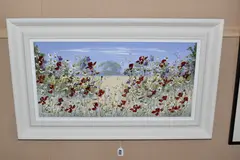 Meadow flowers iv by Mary Shaw, oil on board, sold Mar 2025