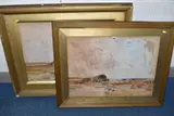 Close to the sea, mudeford by Claude Hayes, watercolour on paper, sold Mar 2025