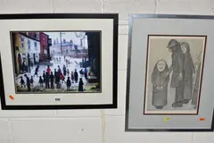Family discussion by L. S. Lowry, print, sold Mar 2025