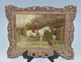 Gentlemen and a horse by George Wright, oil on canvas, offered Mar 2025