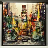 Times square by Paco Raphael, mixed media, sold Mar 2025