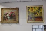 Floral still life by Martin L, oil on canvas, sold Mar 2025