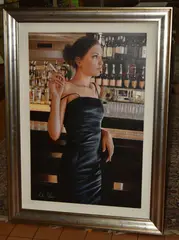 Wine bar portrait by Rob Hefferan, oil on canvas, sold Feb 2025