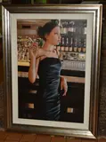 Wine bar portrait by Rob Hefferan, oil on canvas, sold Feb 2025