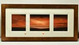 Sunset landscape by David Renshaw, oil on board, offered Feb 2025