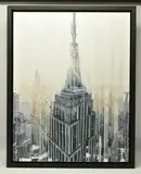 Empire state at sunrise by Kris Hardy, mixed media on canvas, sold Feb 2025