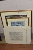 A group of pictures comprising two drawings the first depicts nude by Helen Steinthal, pencil on paper, sold Feb 2025