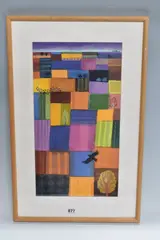 Flat landscape by Carry Akroyd, 2000, watercolour on paper, offered Feb 2025