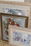 comprising a still life study of wild flowers, in a vase, by Five Decorative Paintings And Prints, oil, sold Feb 2025
