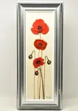 Poppy pods ii by Chloe Nugent, mixed media on board, sold Jan 2025