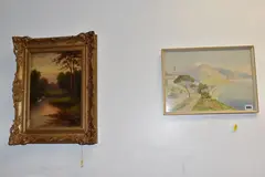 Near medmenhan on thames by Victor Rolyat, oil on canvas, sold Jan 2025