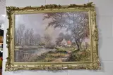 A canal scene at sunset by Don Vaughan, oil on canvas, sold Jan 2025