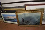 comprising a Simon Fisher print of the Titanic at Cherbourg, by Seven Decorative Prints And Mirrors, print, sold Jan 2025