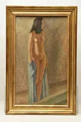 Nude by John Buckland Wright, 1948, oil on board, offered Jan 2025