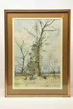 Landscape with dog by Cecil J Thornton, watercolour on paper, offered Jan 2025
