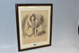 Female figure study by Horace Brodzky, charcoal on paper, offered Jan 2025