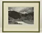 The approach to twll du by Colin See Paynton, woodcut, sold Jan 2025